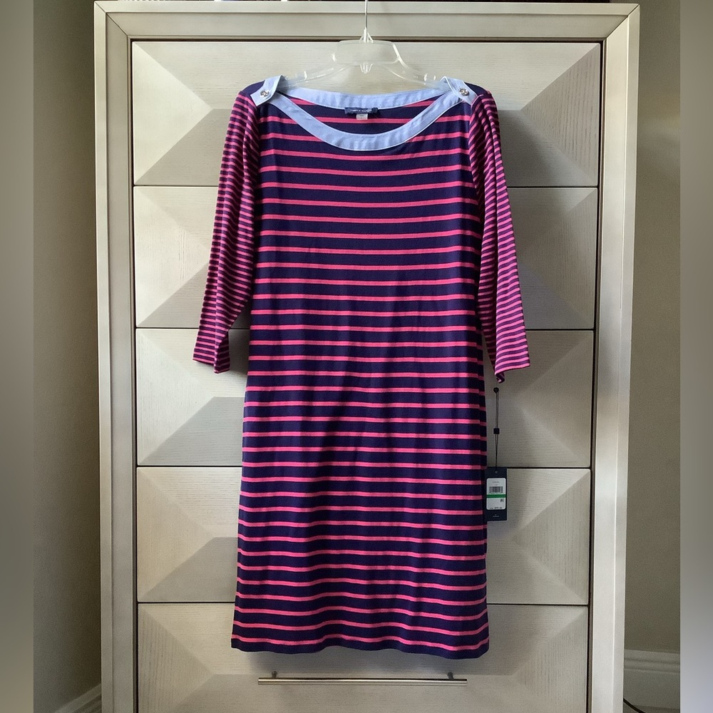 TOMMY HILFIGER WOMEN'S STRIPED DRESS - SIZE L